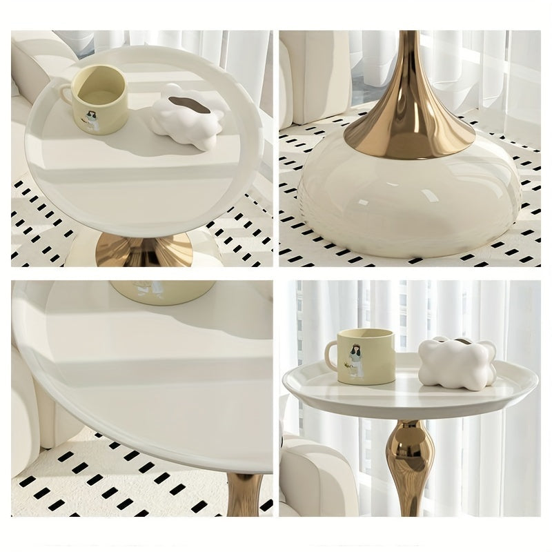Contemporary Italian Light Luxury Petite Tea Table for Living Room Space-Saving Plastic Side Table