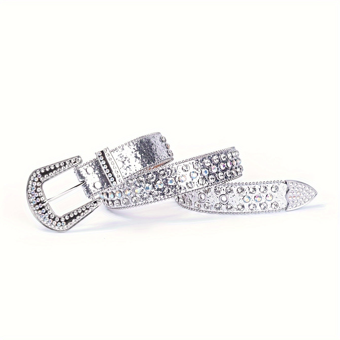 Ayollar uchun Rhinestone G'arbiy Qo'riqchi Belbog'i, Studded Bling PU charm bilan