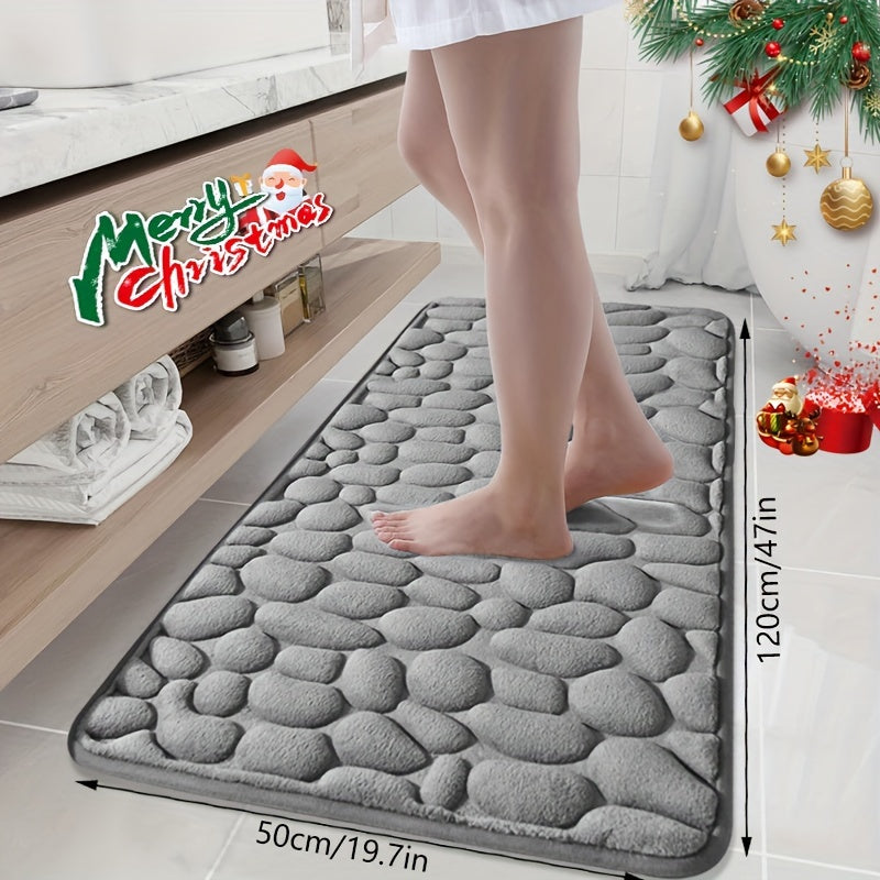 "Xotira Ko'pikli Hammom Gilami To'plami, Yuqori Singdiruvchan, 25D Ko'pik Qattiqligi, Yumshoq Sirpanmaydigan Hammom Gilami Ichki Foyda Uchun, Mashinada Yuvish Mumkin, Kirish Joyi, Xona va Bayram Rojdestvo Bezaklari Uchun Mukammal - Polyesterdan Yasalgan"