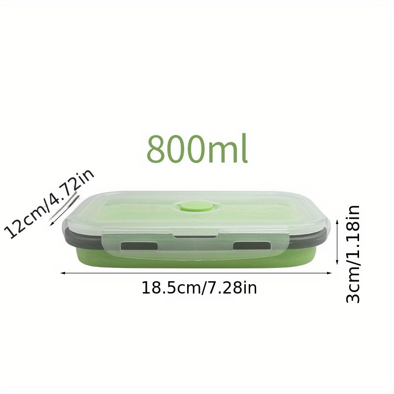 Juego de 4 recipientes de silicona apilables para almacenamiento de alimentos con tapas para almuerzos