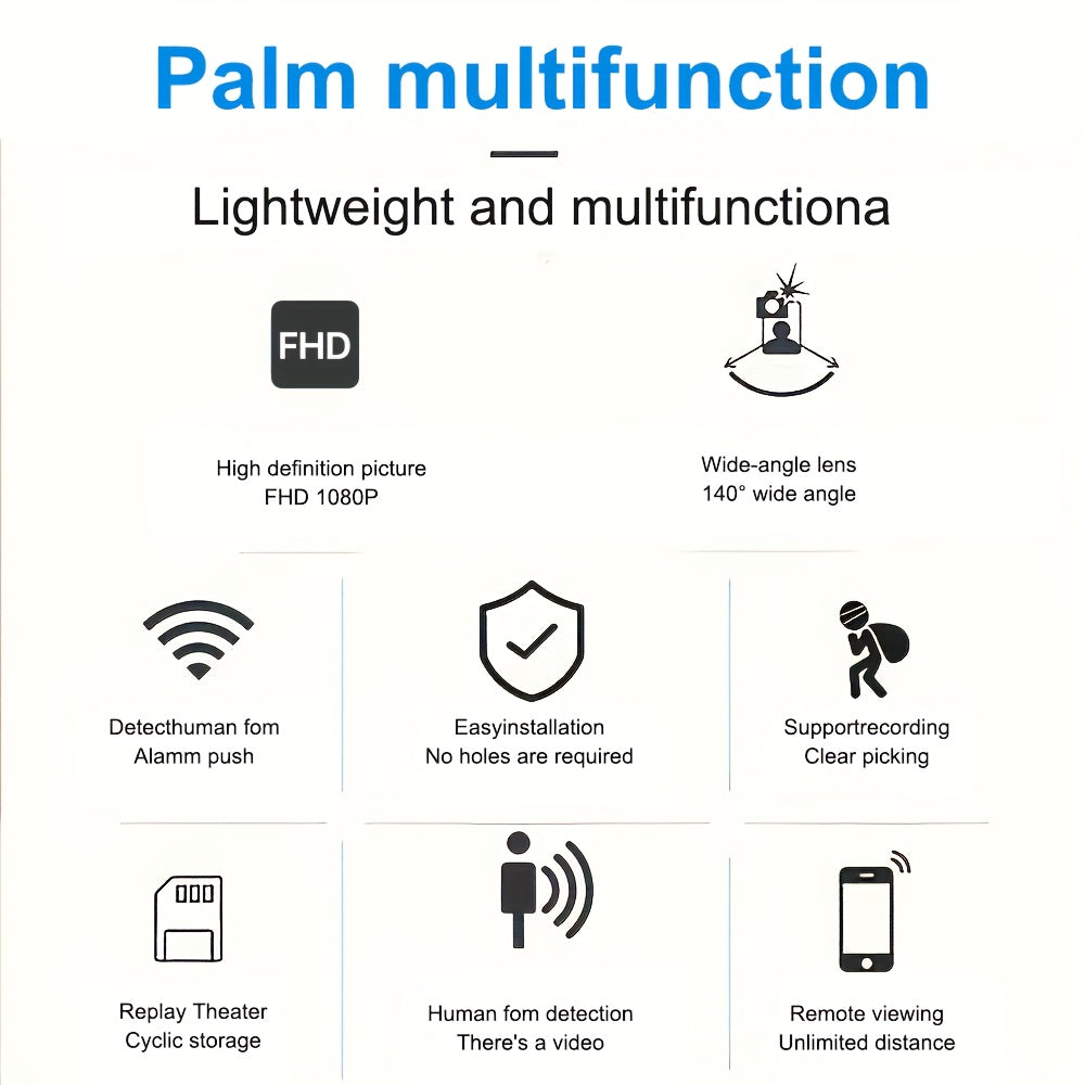 HD WiFi Security Camera with Motion Detection Wide-Angle 1080p Remote Control