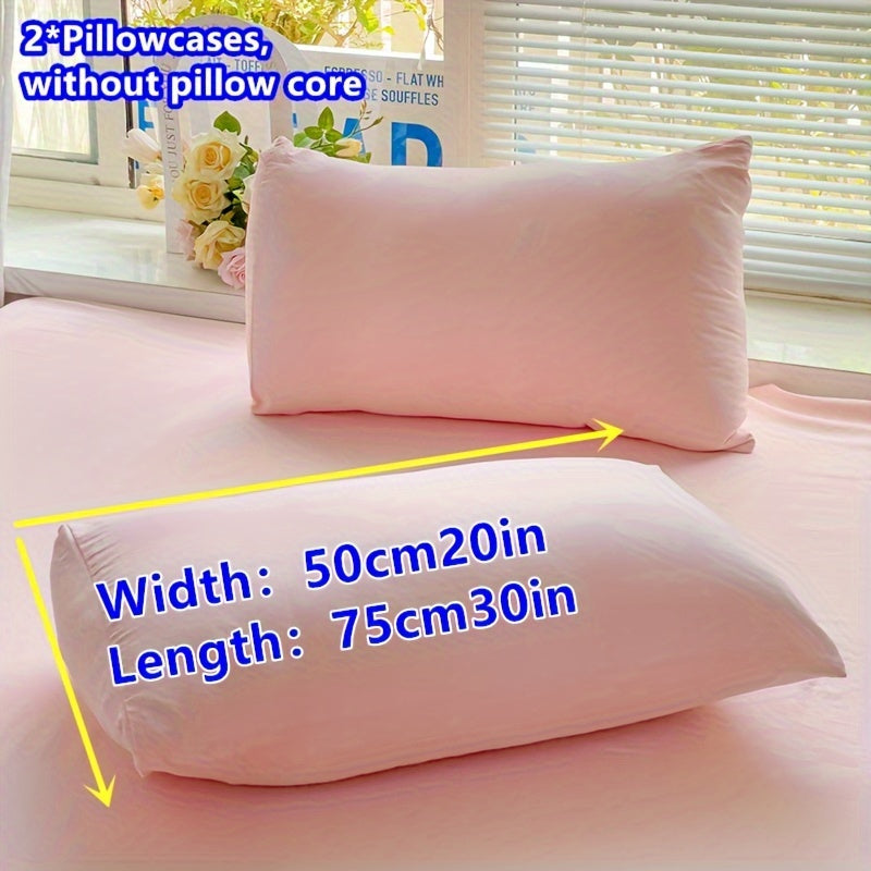 Multicolored Polyester Pillowcases for Bedroom Use Set of Two