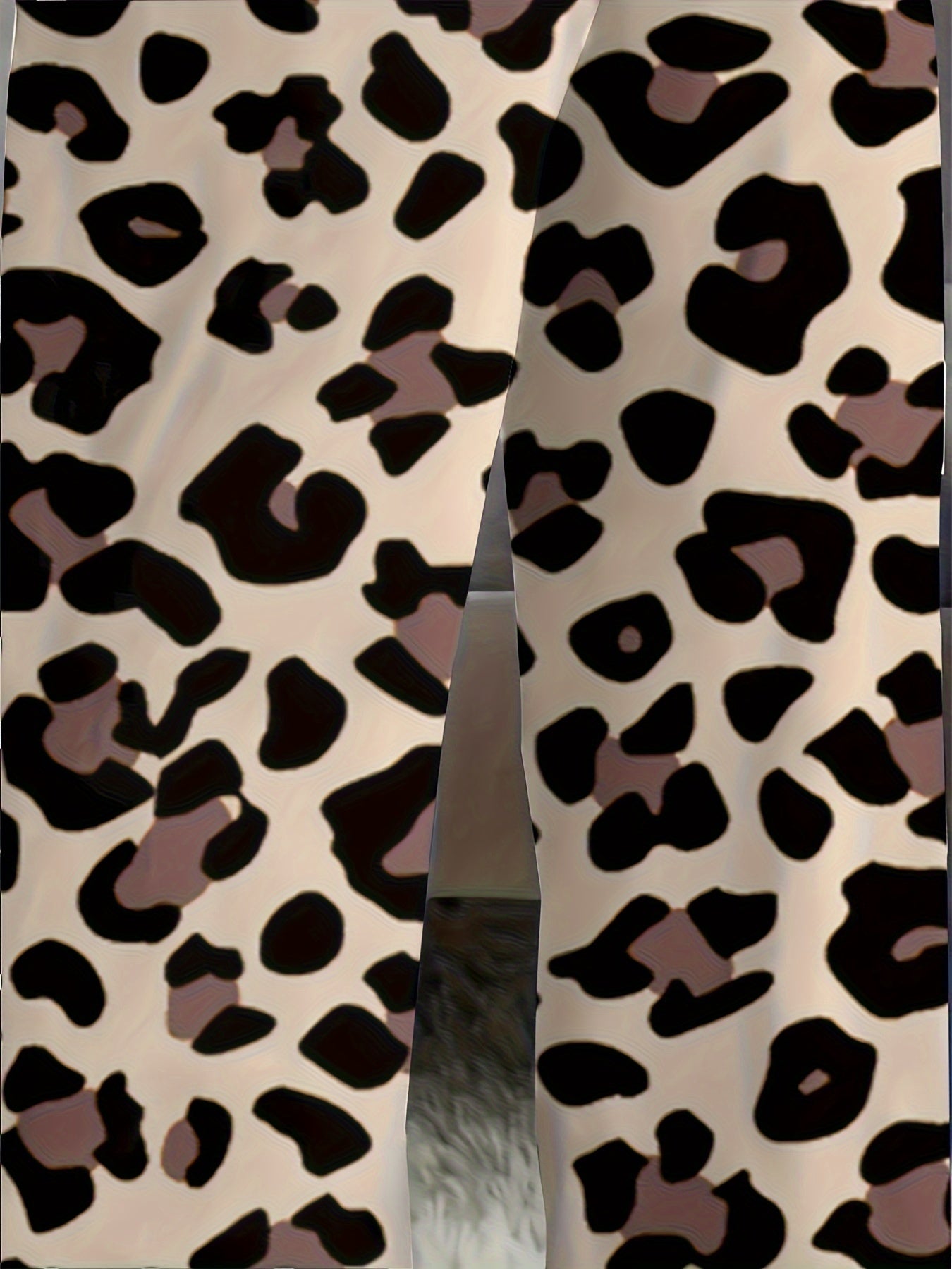 Women's Plus Size Leopard Heart Print Pajama Set Short Sleeve Lounge