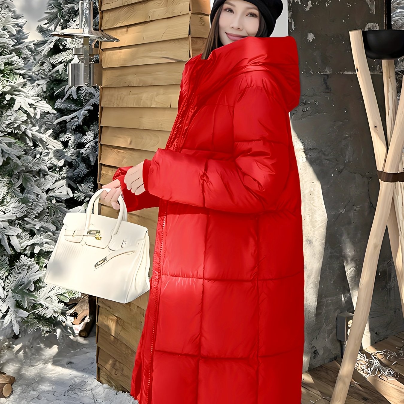 Women's Leopard Print Hooded Jacket with Zipper and Long Lantern Sleeves