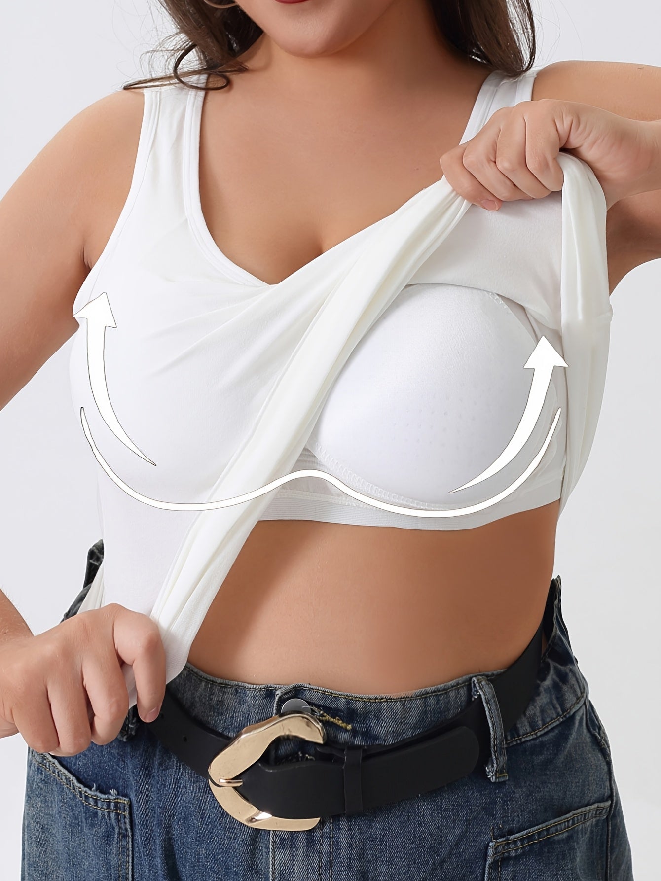 Женские майки-туники больших размеров с эластичным материалом и встроенным бюстгальтером, повседневная ночная одежда для всех сезонов