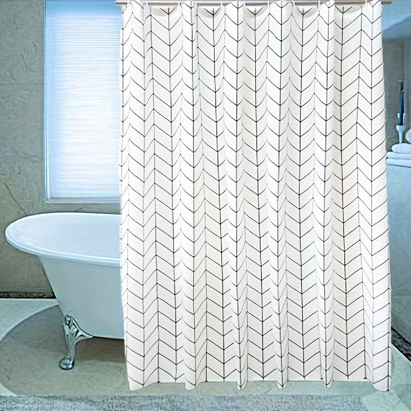 Водонепроницаемая, стойкая к пятнам перегородка для душа из PEVA, современный минималистичный дизайн, не требует сверления, включает 12 крючков.