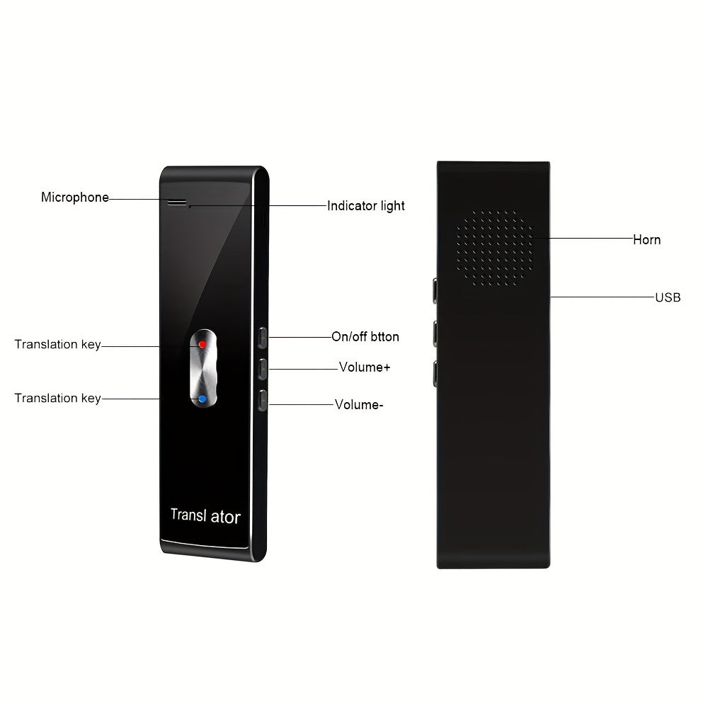 Real-Time 2-Way Voice Translator with 137 Languages USB Rechargeable Wireless for Travel Learning Business