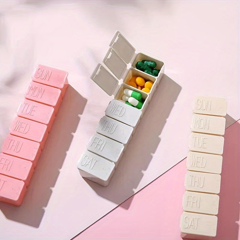 Weekly Pill Organizer Box for Adults Portable 7-Day Medicine Case Travel-Friendly Daily Compartments