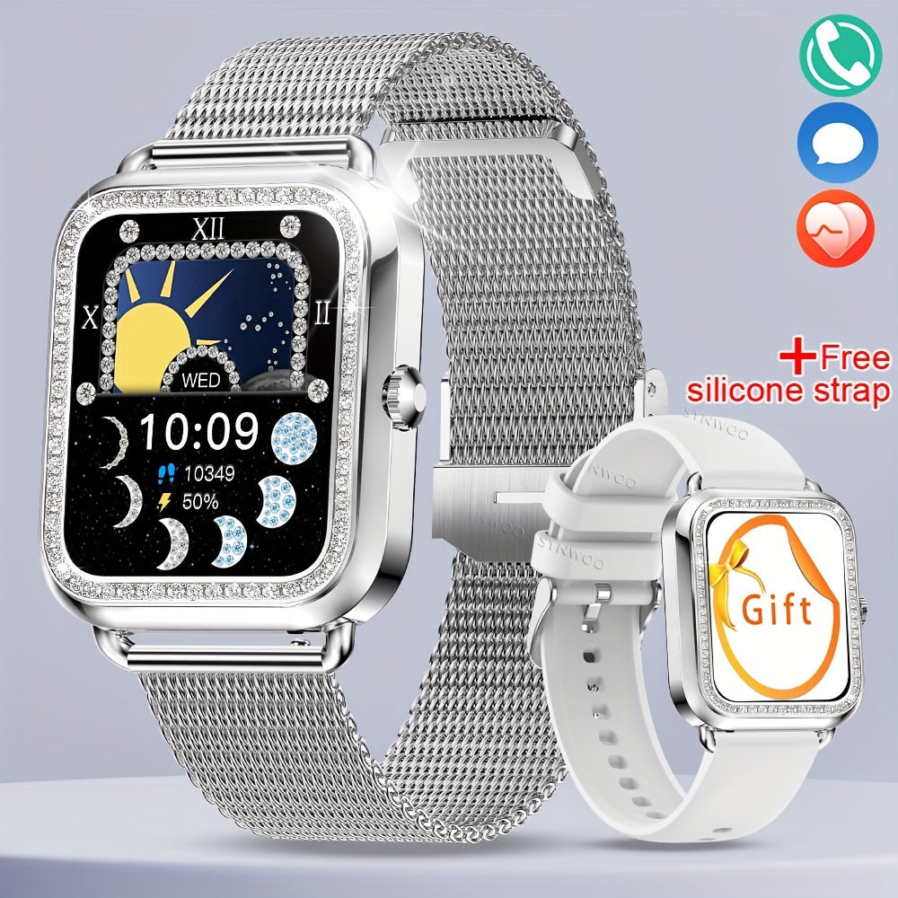 Women's Stainless Steel Smart Watch with 200+ Watch Faces, Sports Modes, Sleep Monitoring