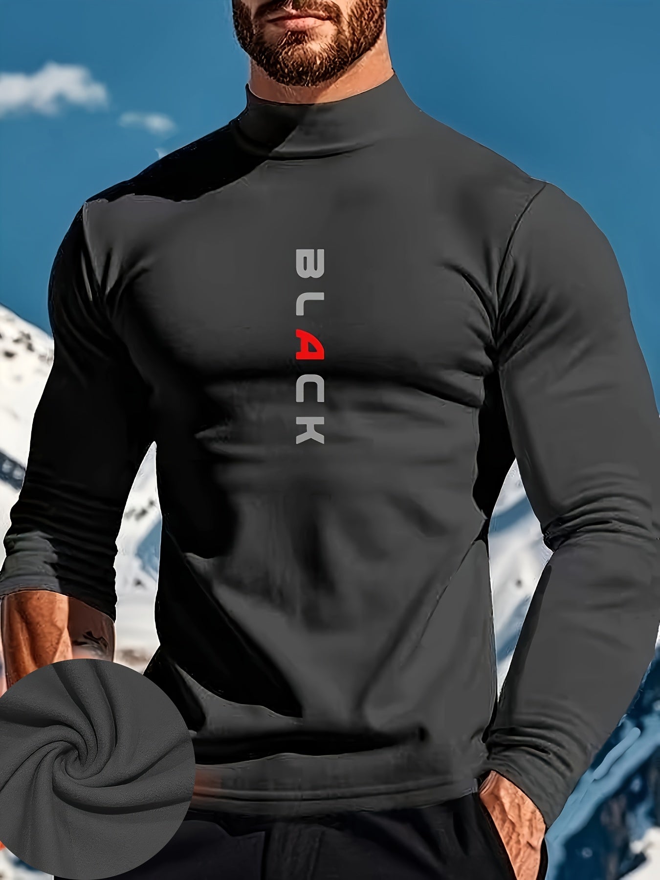Sudadera de cuello alto elástico para hombre, ropa deportiva de manga larga para otoño e invierno