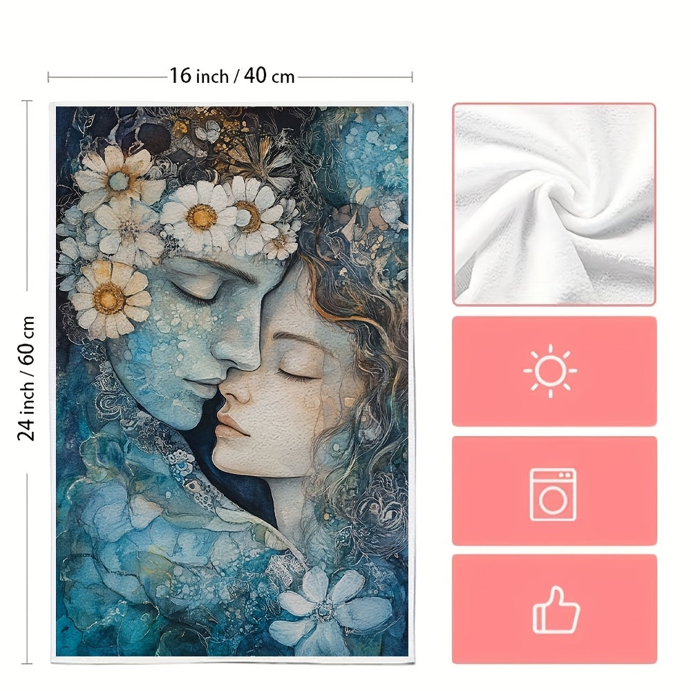 Ikki dona Ultra Soft oshxona sochiqlari, gul naqshli, 40x60cm, so'radigan