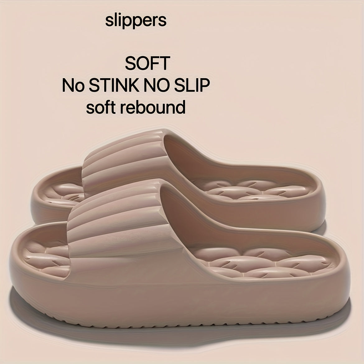 Women's Non-Slip Soft Pink Slip-On Indoor Outdoor House Shoes