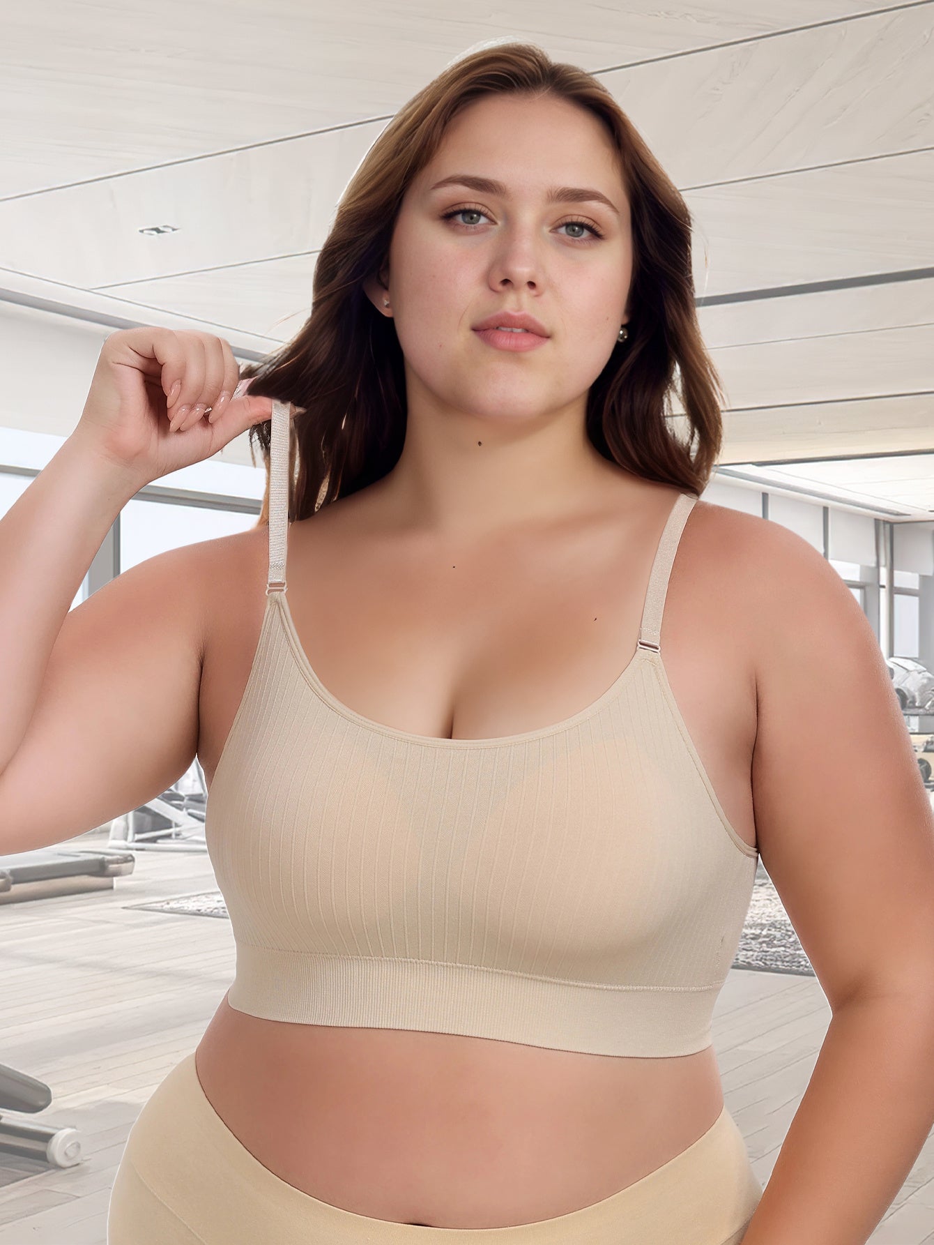 Women's Seamless Padded Yoga Sports Bra with Adjustable Straps Purple