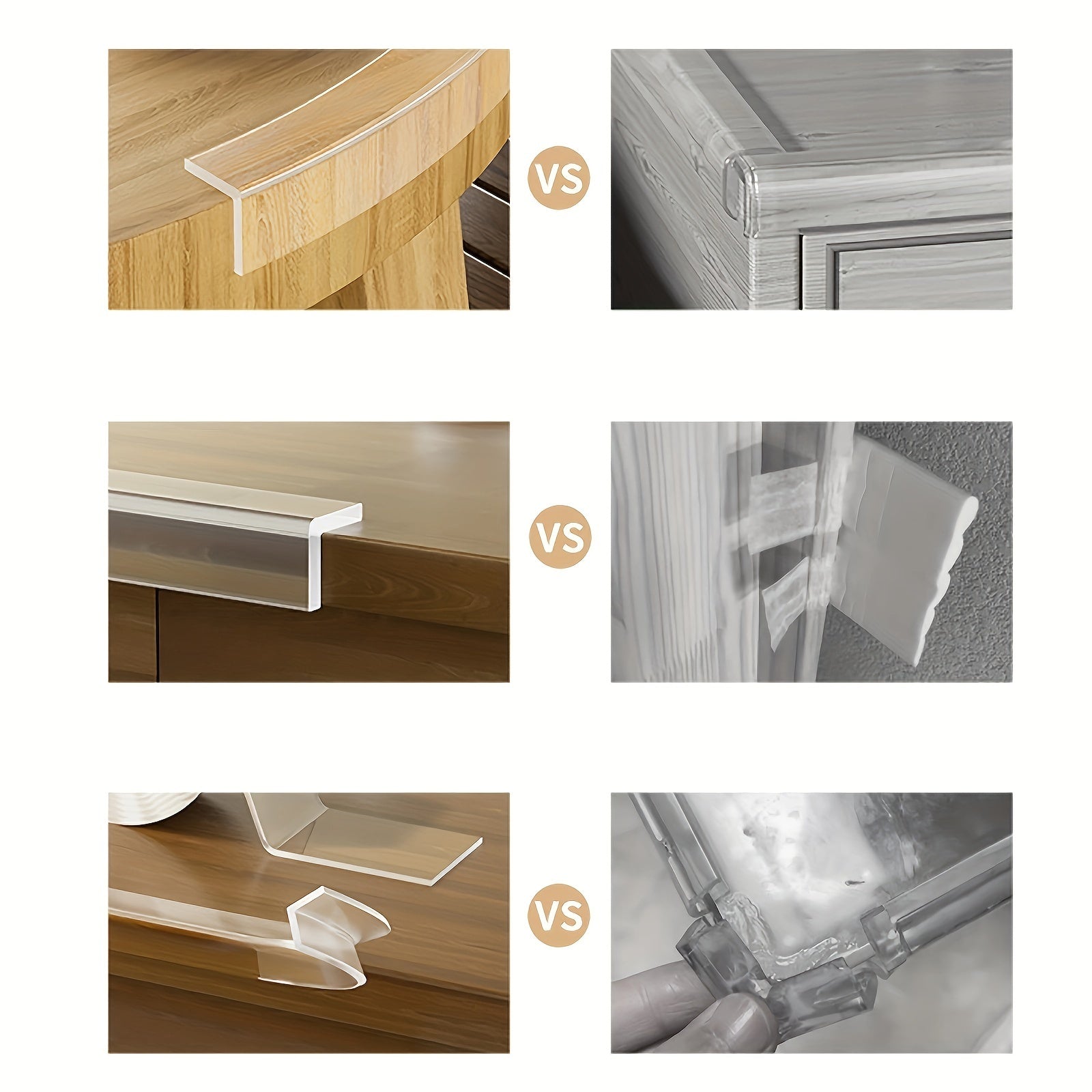 Mebel burchaklari uchun shaffof plastmassa chekka himoya lentasi 2 metr shaffof yopishqoq