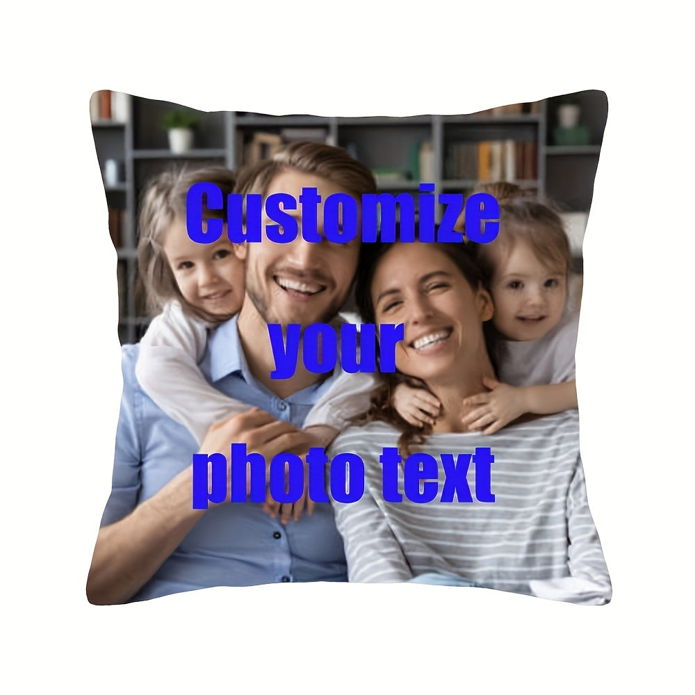 Personalized Photo Pillow Cover Polyester for Wedding Family Pictures Valentine Anniversary