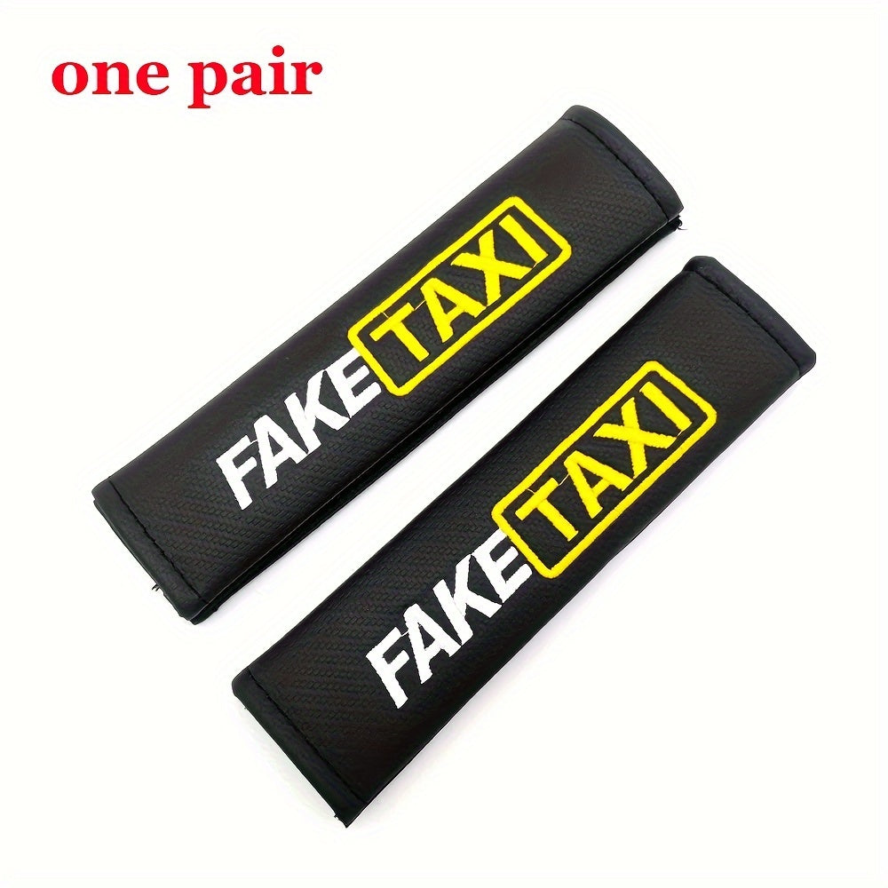 Universal Carbon Fiber Look Car Seat Belt Shoulder Pads Soft Faux Leather Covers 2pcs