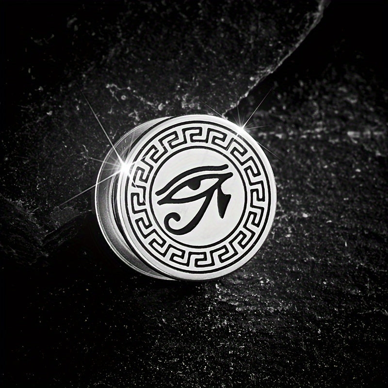 Horus Eye Stainless Steel Ear Gauges Tunnel Plugs Ear Stretchers Hip Hop Jewelry