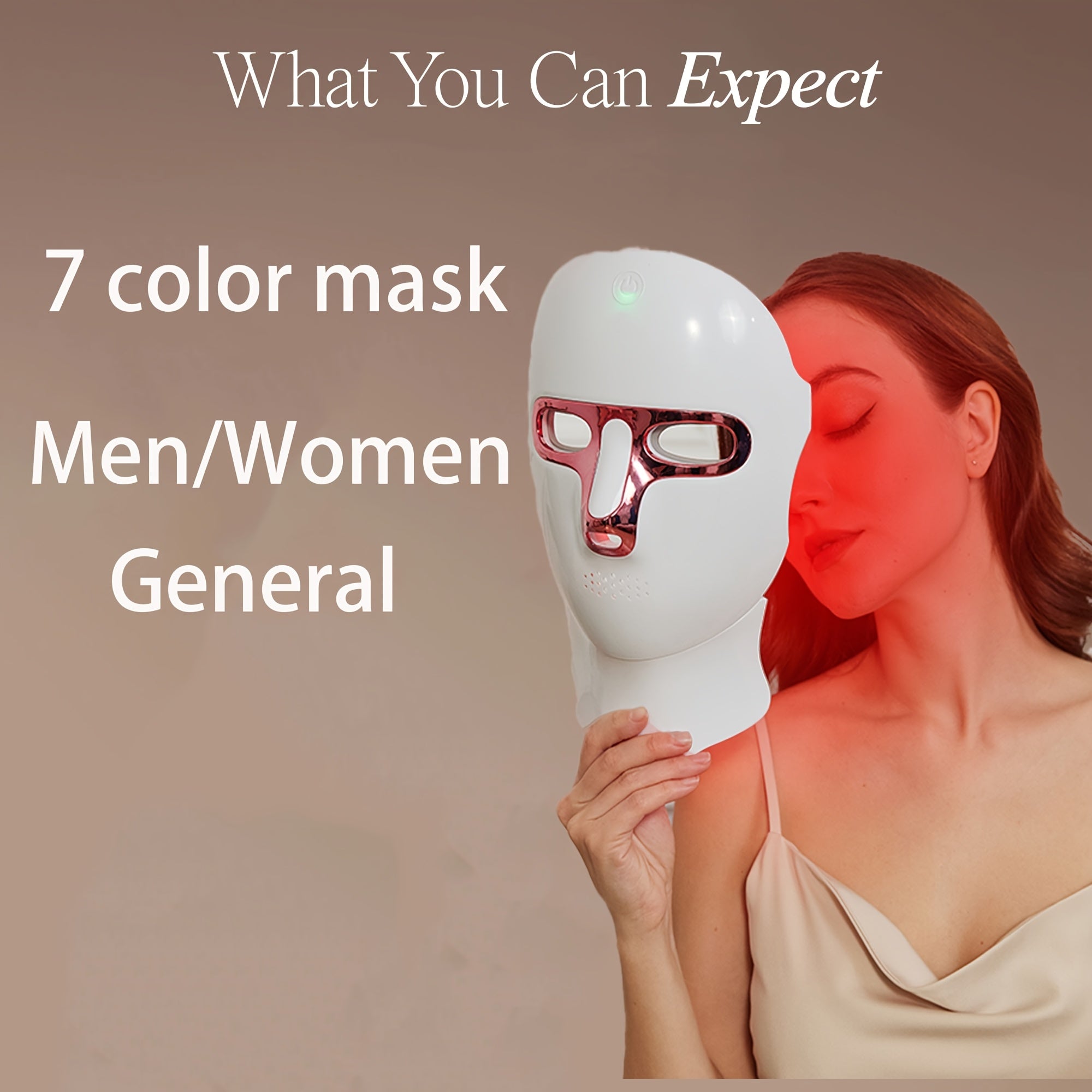 Facial and Neck Mask Device for Men and Women with 7 Color Options and Rechargeable Battery