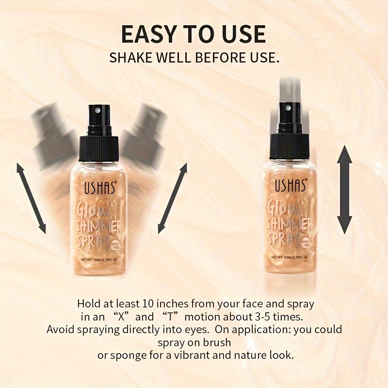 Waterproof Liquid Highlighter for Face and Body Long-Lasting Radiance Glitter Spray for Festivals