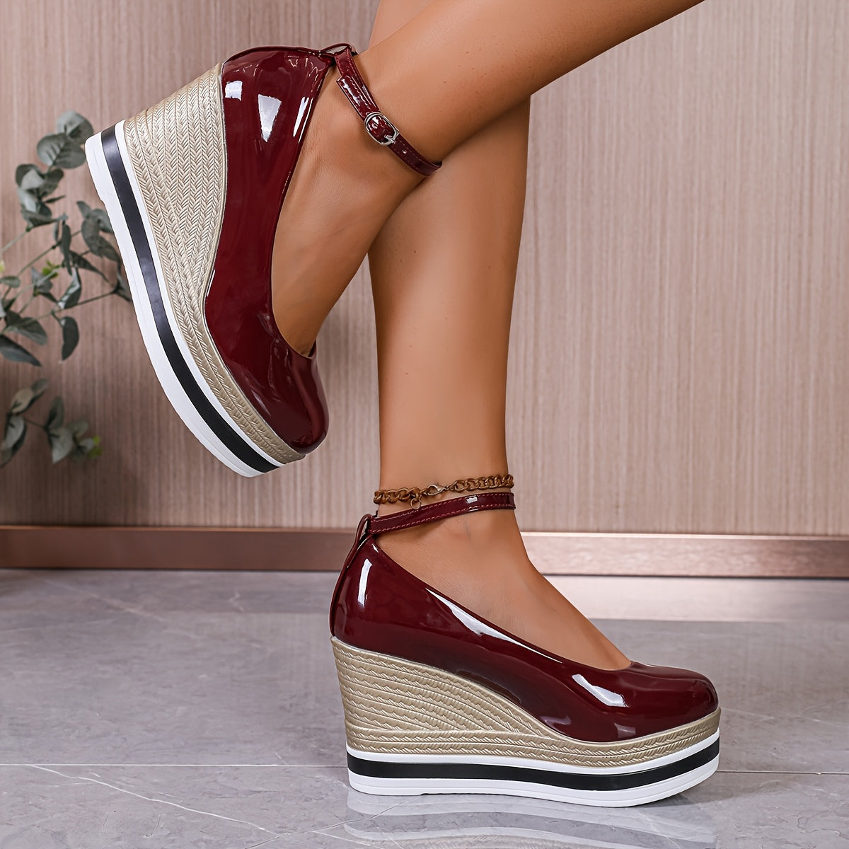 Women's Wedge Heel Loafers Synthetic Cover Non-Slip Rubber Sole Durable Traction