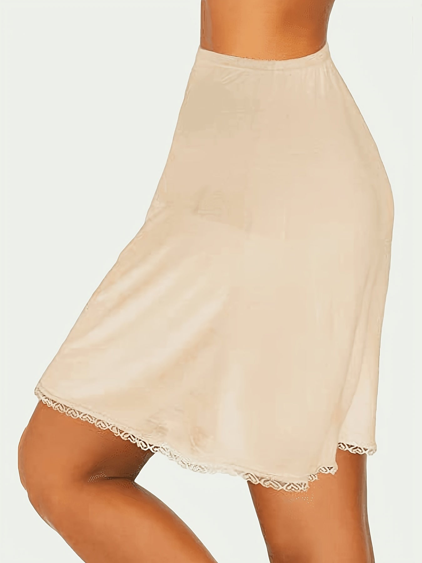 Юбка с кружевной отделкой, эластичная юбка-подкладка, женское корректирующее белье.