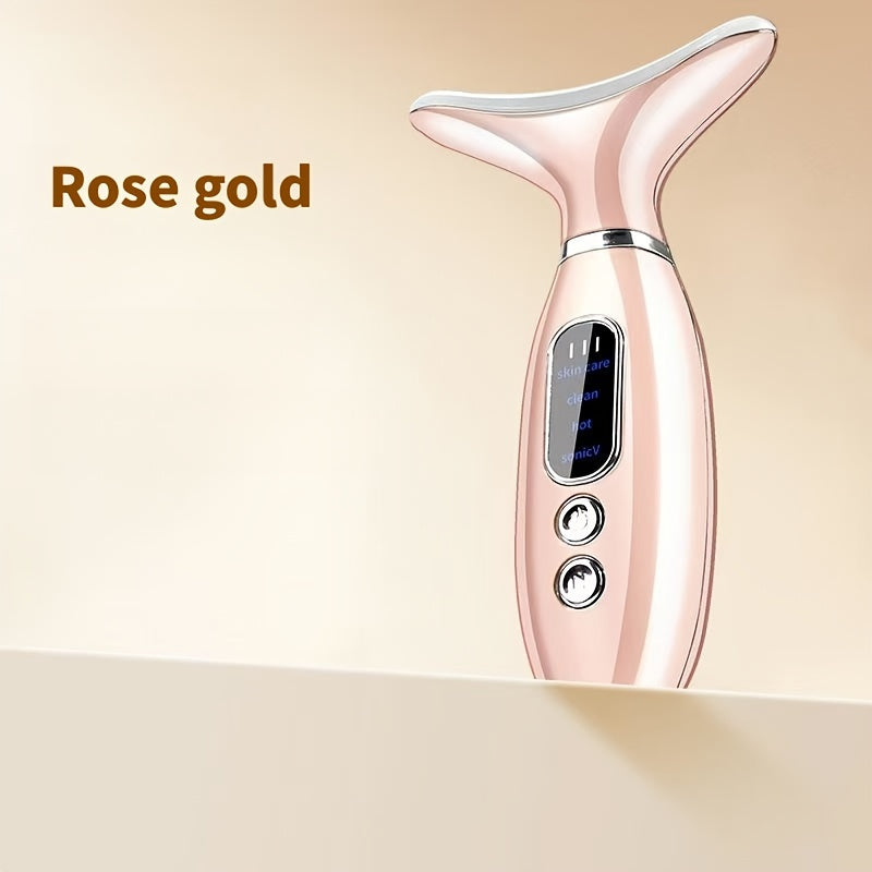Rechargeable Facial and Neck Massager with Heat and 4 Modes