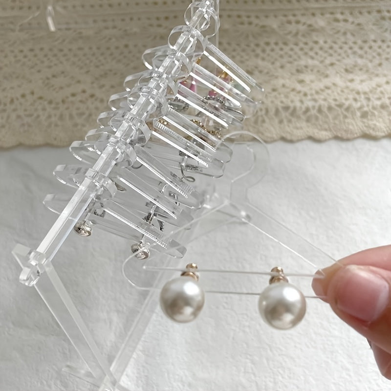 Handcrafted Polymer Clay Earring Holder Stand with Acrylic Tabletop Hanger for Jewelry Display