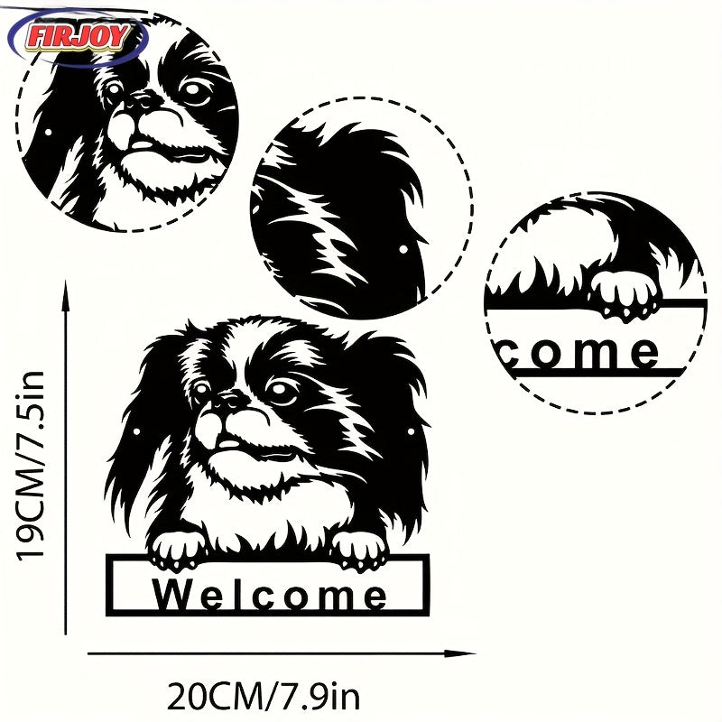 FIRJOY - Bo'sh it dizayni bilan noyob xush kelibsiz eshik belgisini osma, mehmonlarni kutib olish uchun mukammal