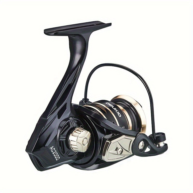 Ambidextrous Spinning Fishing Reel Black Aluminum Alloy 5.2:1 Gear Ratio Saltwater Freshwater