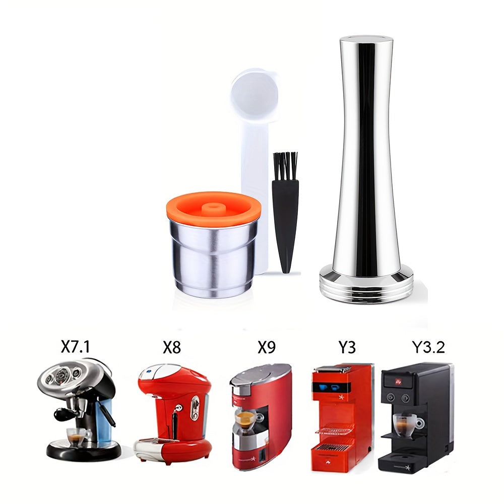 Reusable Stainless Steel Coffee Filter for Capsule Machines Tamper Accessory