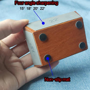 Olmos bilan qattiqlashtiruvchi tosh va yog'och oshxona maydalash tizimi bilan Magnitli aylanuvchi pichoq silliqlash mashinasi, sozlanadigan burchaklar va rulman aksessuari.