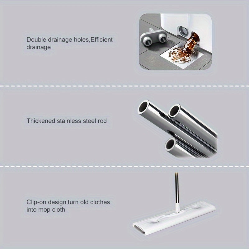 "Teng mop va chelak to'plami, wringer bilan, tor kamalak qirqish qo'lga tegmasdan yuvish teng mop, 2 mop padlari, barcha qavat turlari va derazalar uchun nam va quruq foydalanish uchun mos, zarur tozalash materiallari va asbob."