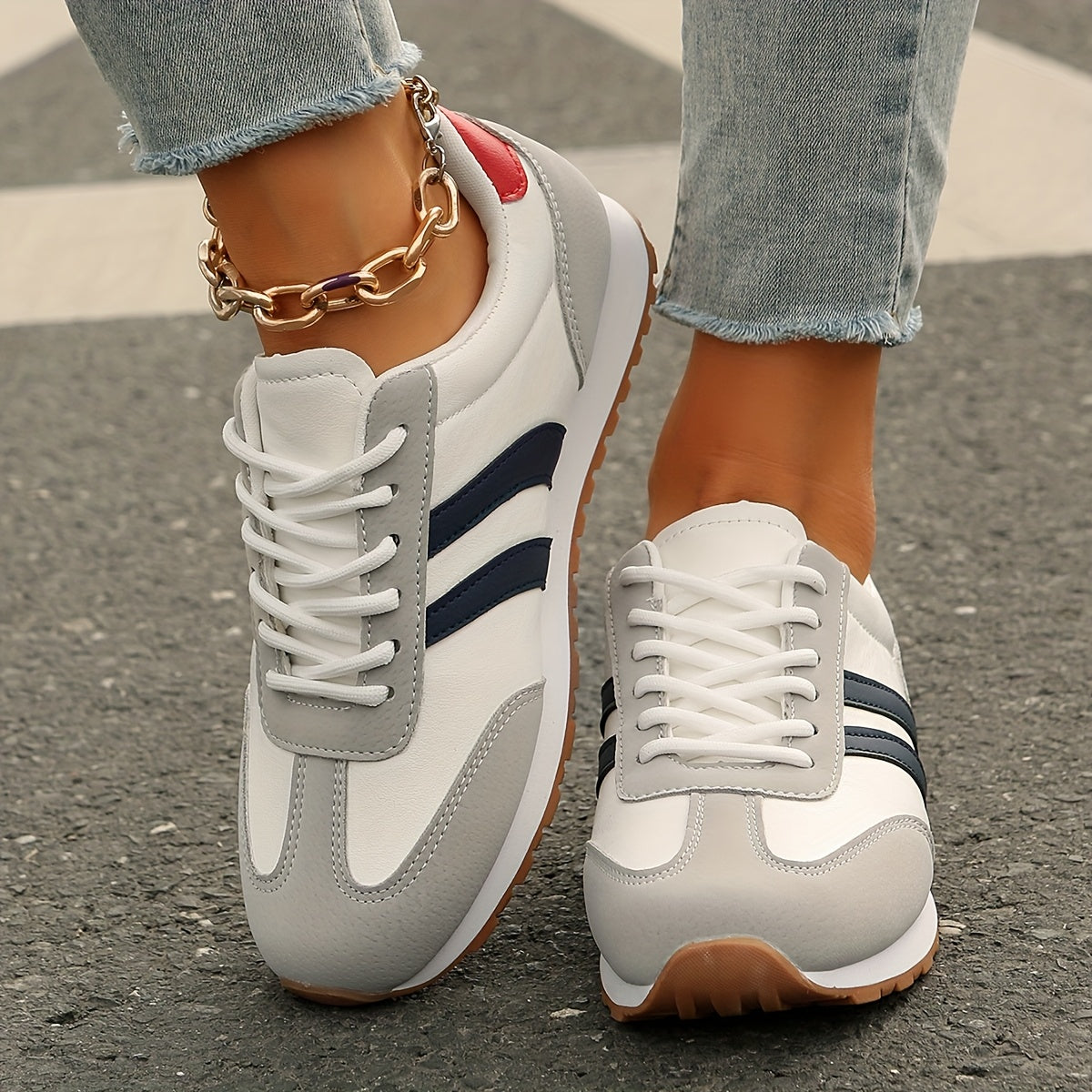 Women’s Breathable Canvas Casual Sneakers Low Top Lace-Up Walking Shoes