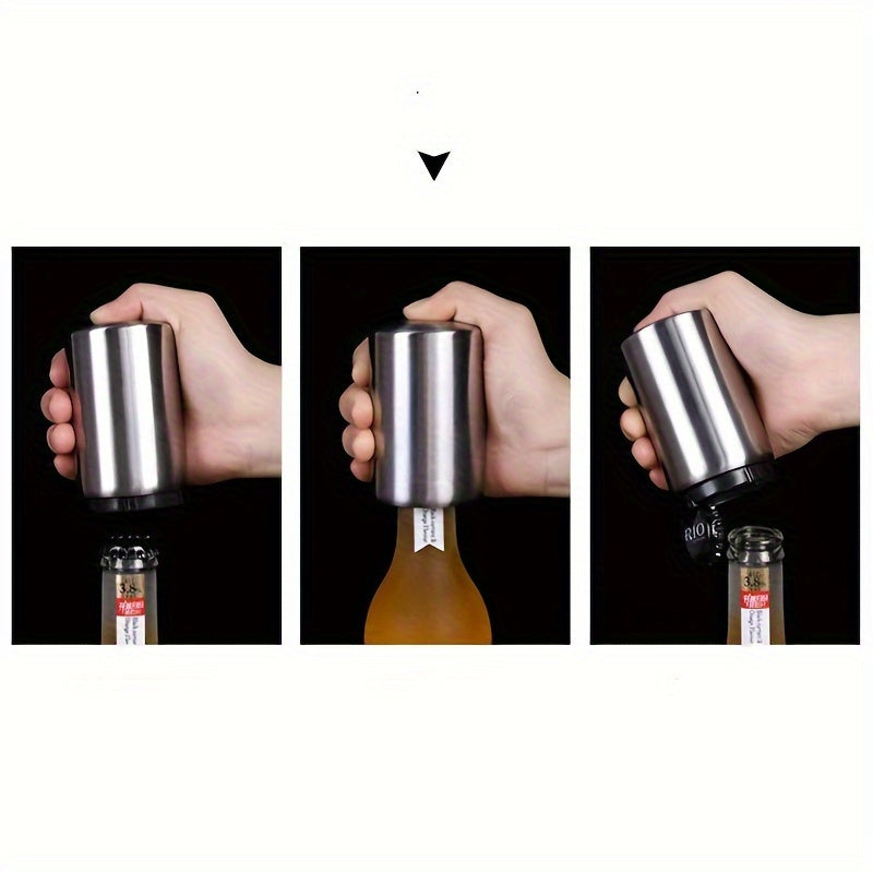 Stainless Steel Automatic Beer Bottle Opener Push-Down Bar for Home Hotel