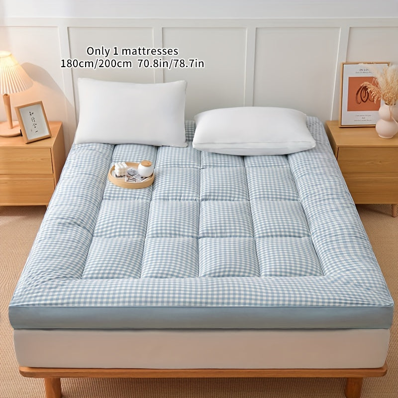 Black Polyester Mattress Topper 6-8cm Deep Pocket Stain-Resistant Washable