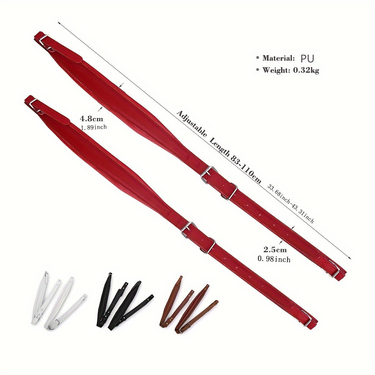 Adjustable Faux Leather Accordion Strap for 16-120 Bass Instruments Black