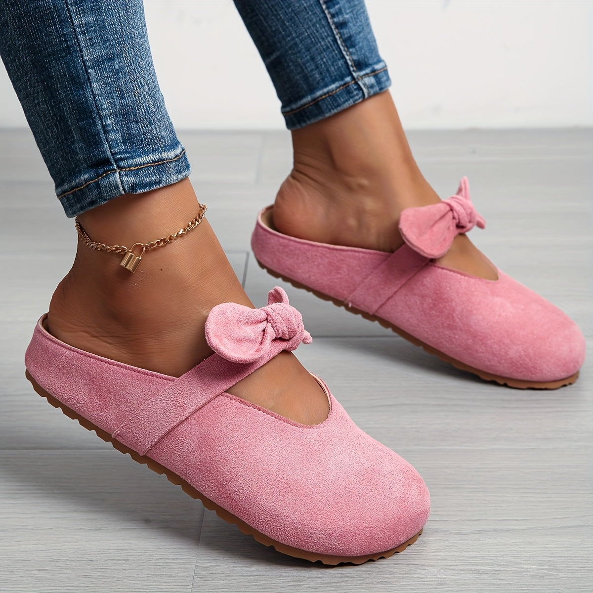 Women's Slip-On Mules with Bow Detail Soft EVA All-Season Casual Shoes