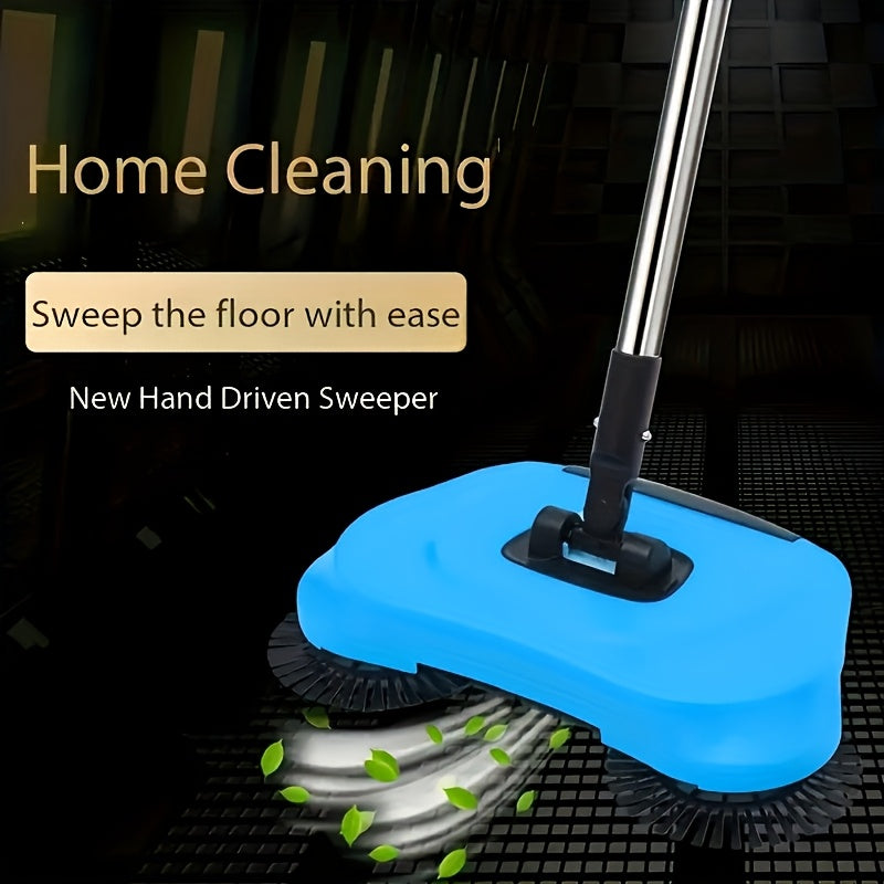 3-in-1 Manual Push Sweeper Vacuum for Pet Hair Dust and Debris on Hardwood Tile Floors