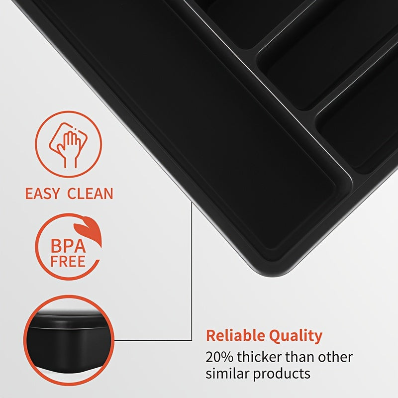 Set of 3 Expandable Silverware Drawer Organizers with Large Storage Space in Black Gray White Pink