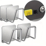 Set of 2/4 Stainless Steel Kitchen and Bathroom Organizers with Wall-Mounted Sink Drain Rack