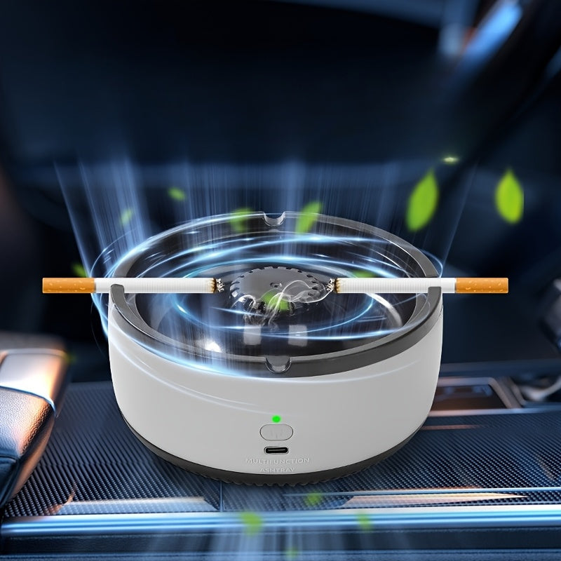 USB Rechargeable Air Purifier with Negative Ion Technology for Smoke Dust Removal White