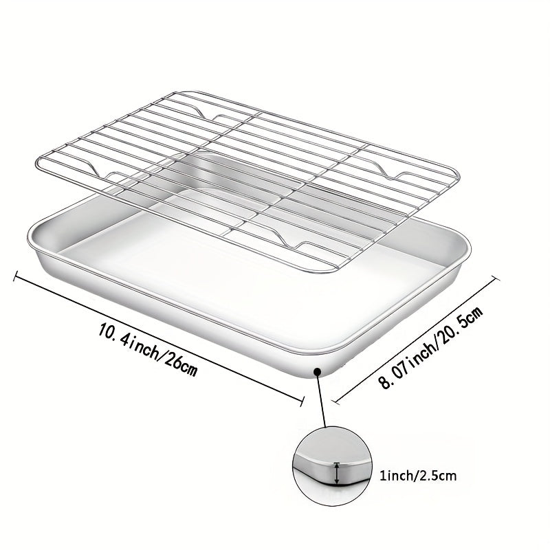 Stainless Steel Baking Sheet and Cooling Rack Set for Cookies and Vegetables