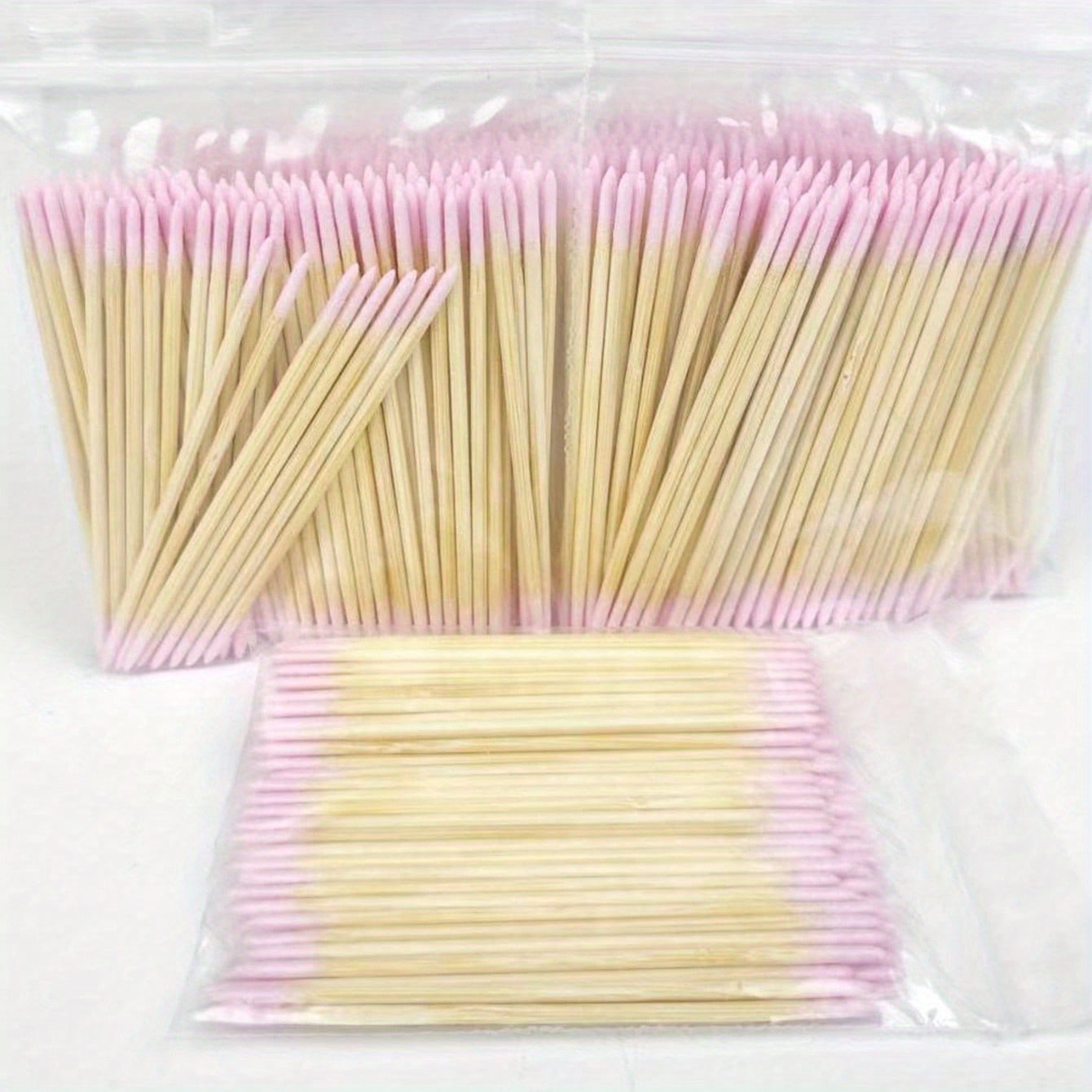 100Pcs Wooden Double-Ended Swabs for Eyebrow and Nail Makeup, Small Tips
