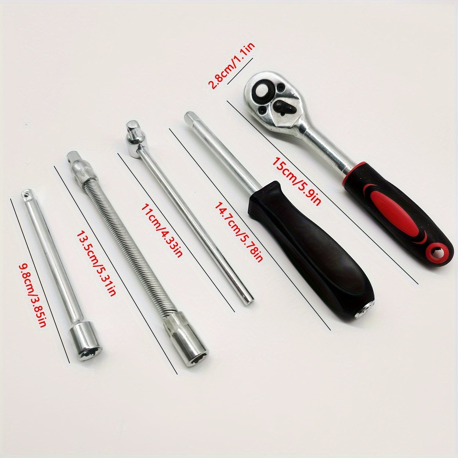 Набор инструментов для ремонта мотоциклов и автомобилей, 46 шт., трещотка, ключ, отвертка, головки