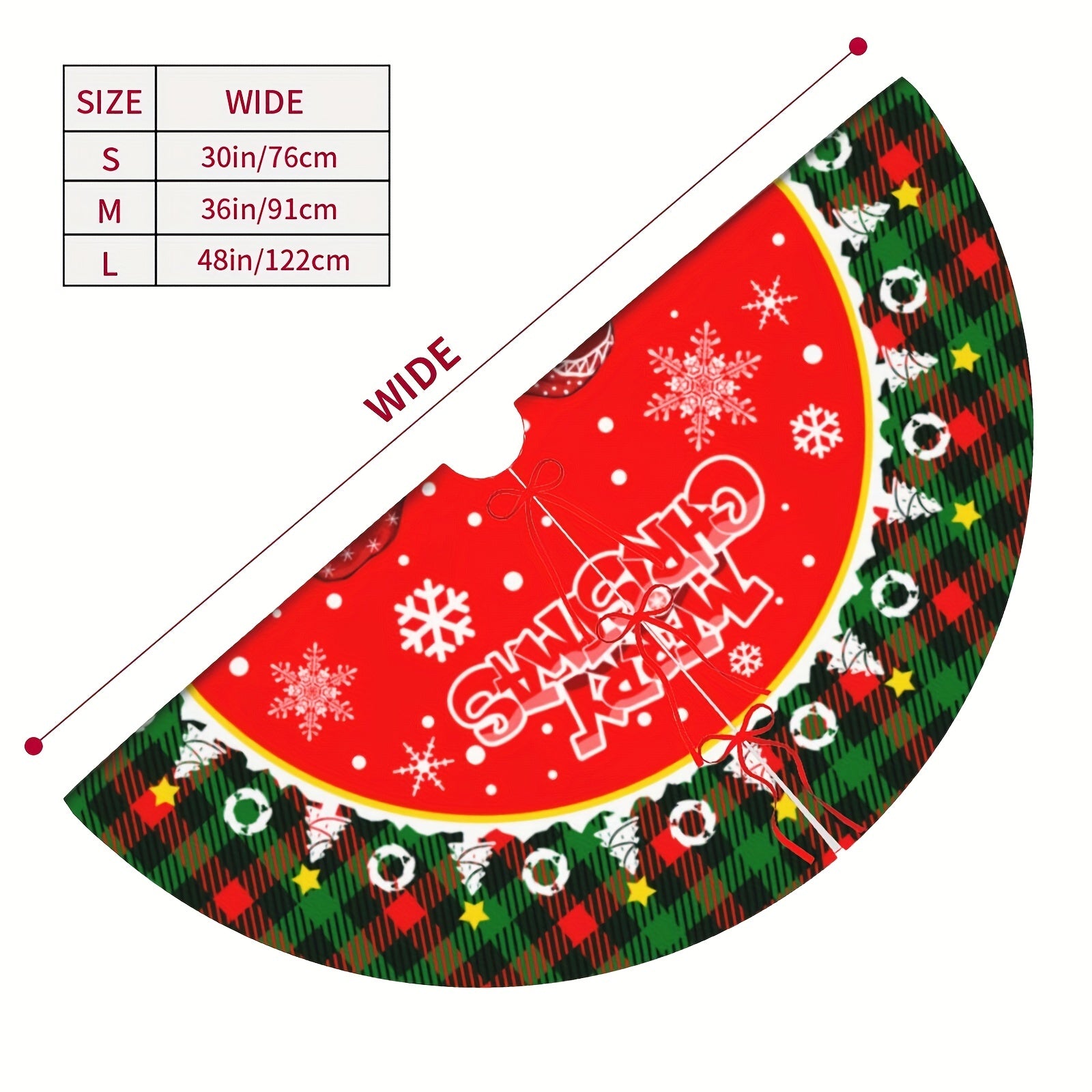 Festive Santa Claus Snowflake Christmas Tree Skirt Holiday Decor