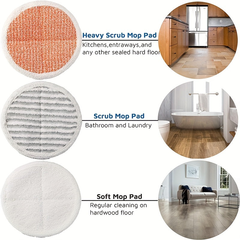 3-Piece Mop Cloth Replacement Set for Spinwave Models, Heavy Matte and Soft Pads