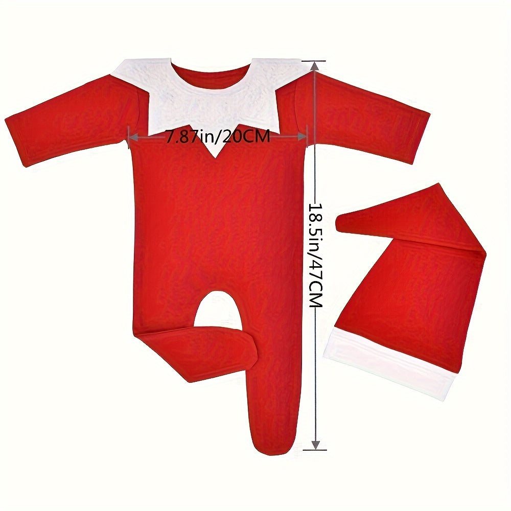 Baby Christmas Onesie and Santa Hat Bundle Soft Acrylic for Newborns and Infants