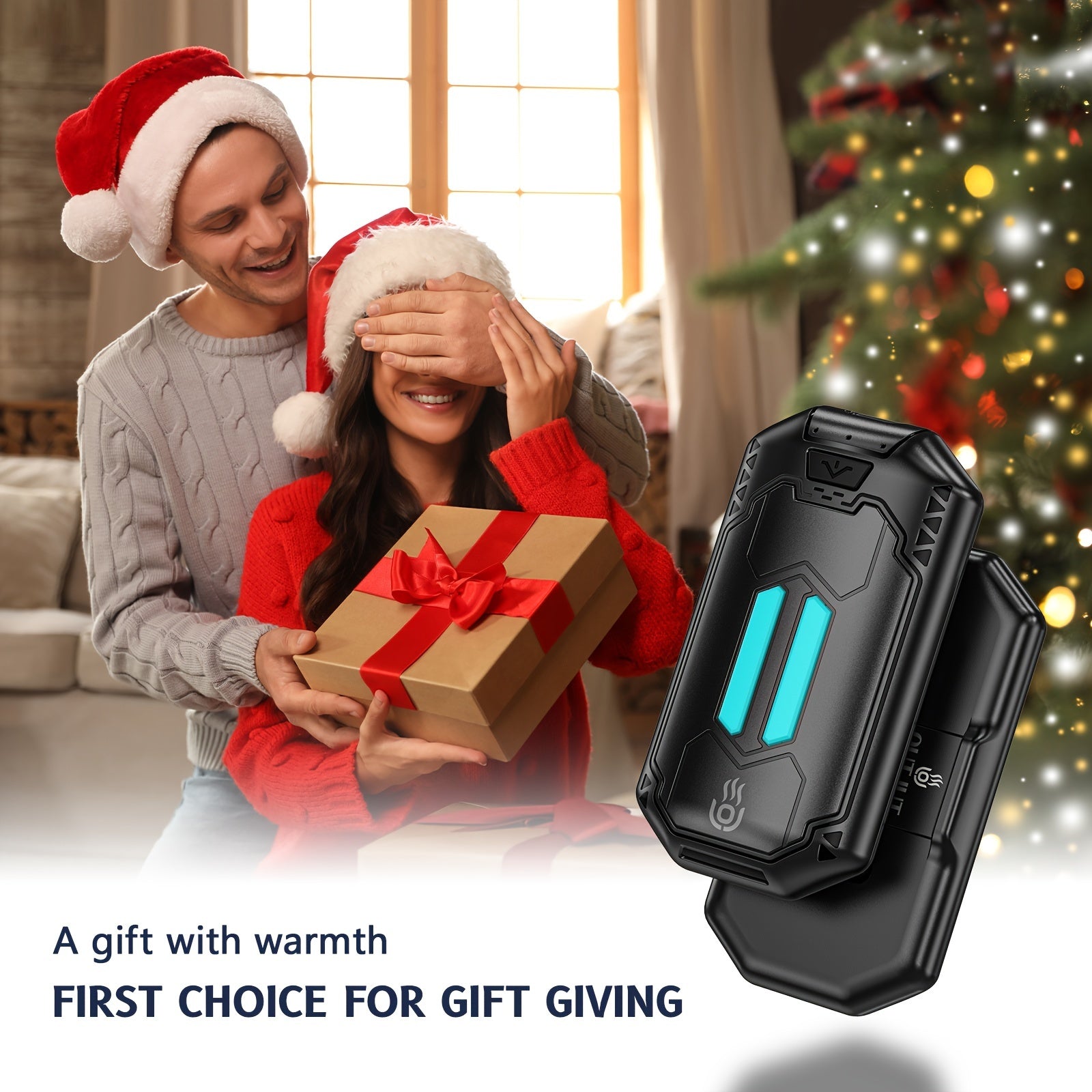 Dual Pack Portable Hand Warmers USB Rechargeable 6000mAh 3 Heat Settings