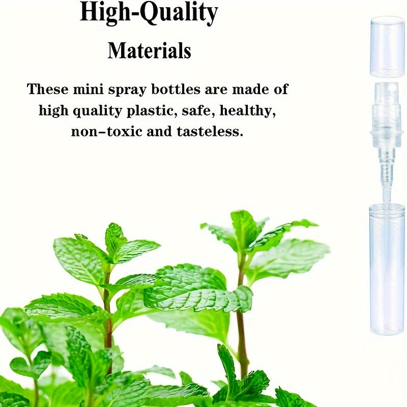 Set de mini botellas de spray 100 sin fragancia, transparentes, 2ml, 3ml, a prueba de fugas, para viajes