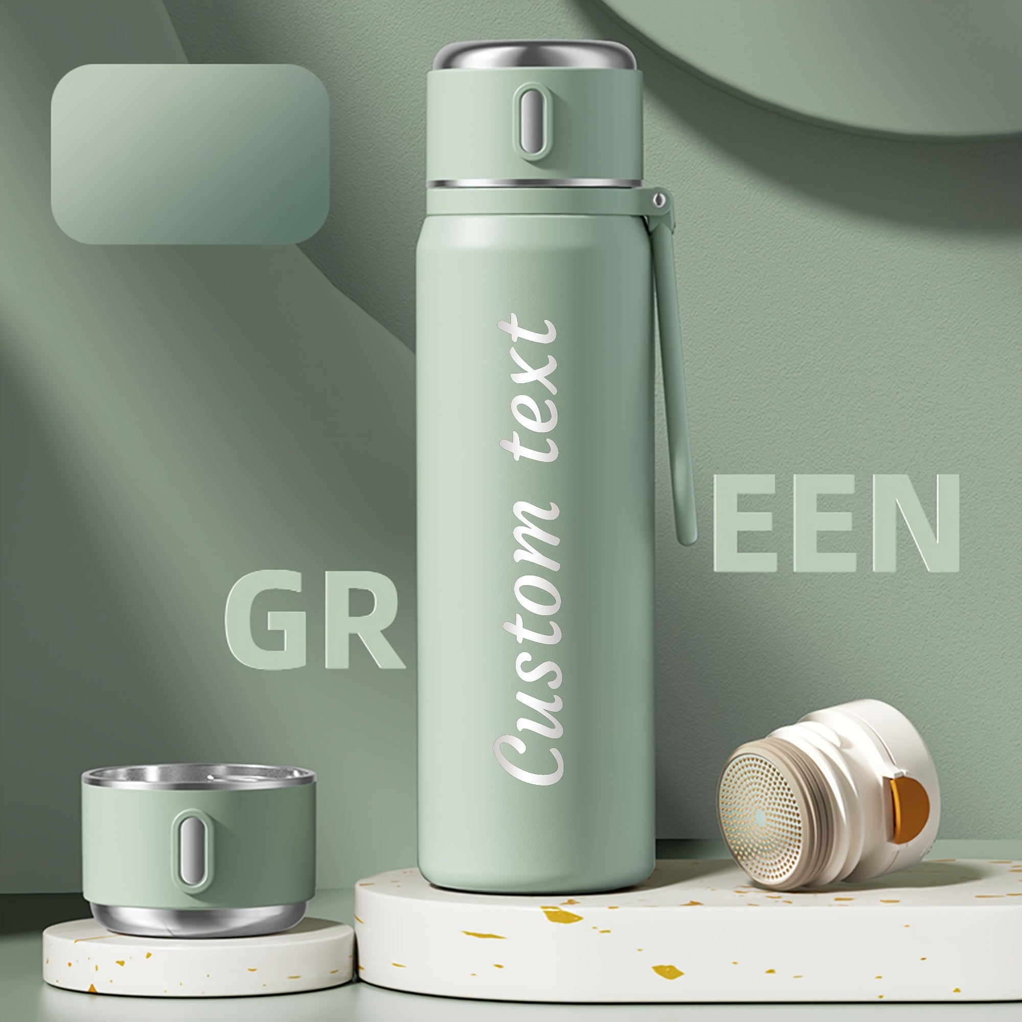 Personalized Stainless Steel Water Bottle 550ml 18.6oz Laser Engraved